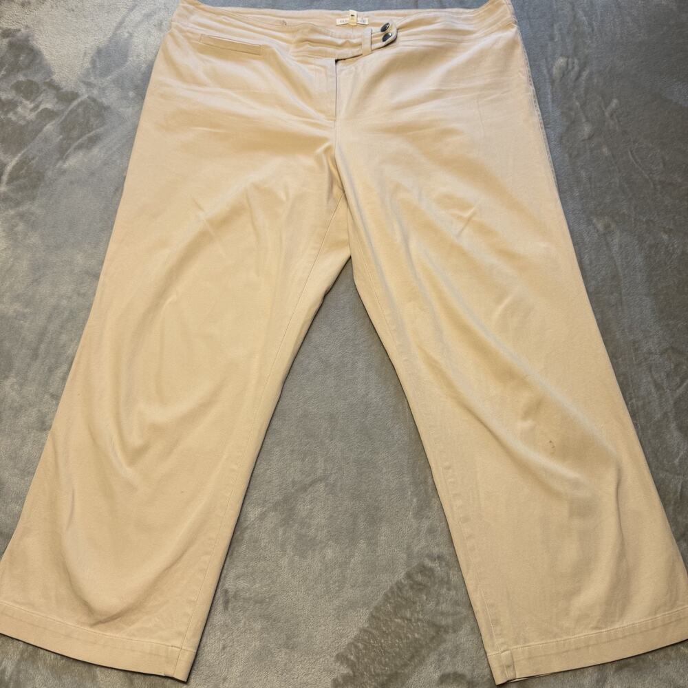 Eileen Fisher Pants Womens Large Beige Straight Leg Casual Trousers Lightweight - Picture 2 of 14